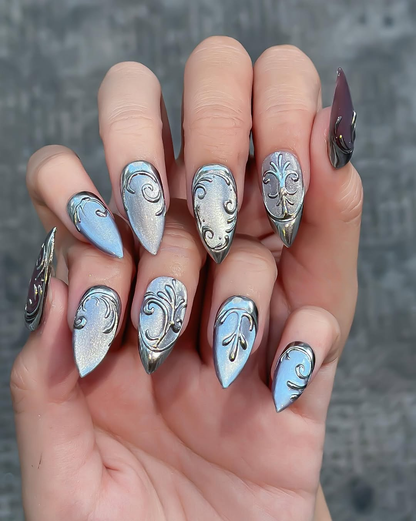 Silver Liquid Cyber-Armor