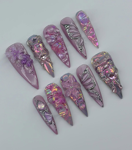 Lavender Butterfly Art