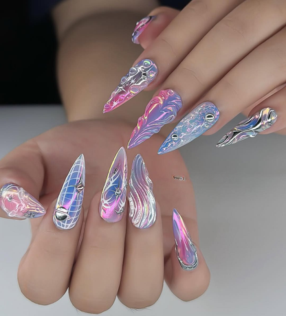 Iridescent Cyber-Heart Aura